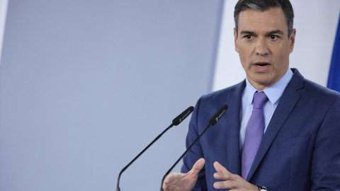 El presidente del Gobierno de España , Pedro Sánchez, comparece tras la reunión del Consejo de Ministros Extraordinario, en el Palacio de la Moncloa, a 22 de junio de 2022, en Madrid El presidente del Gobierno de España , Pedro Sánchez, comparece tras la reunión del Consejo de Ministros Extraordinario, en el Palacio de la Moncloa, a 22 de junio de 2022, en Madrid