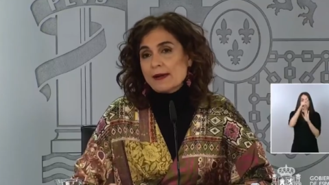 La ministra de Hacienda, María Jesús Montero, durante una rueda de prensa. La ministra de Hacienda, María Jesús Montero, durante una rueda de prensa.