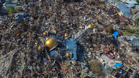 Vista aérea de una zona debastada por el terremoto en Palu (Indonesia) - Hafidz Mubarak /Reuters Vista aérea de una zona debastada por el terremoto en Palu (Indonesia) - Hafidz Mubarak /Reuters