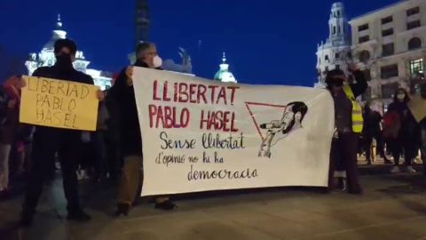 Protesta en Valencia en apoyo a Pablo Hasél Protesta en Valencia en apoyo a Pablo Hasél
