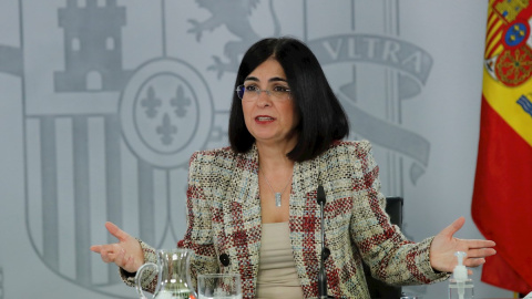 La ministra de Sanidad, Carolina Darias, en la rueda de prensa posterior a la reunión del Consejo de Ministros. La ministra de Sanidad, Carolina Darias, en la rueda de prensa posterior a la reunión del Consejo de Ministros.