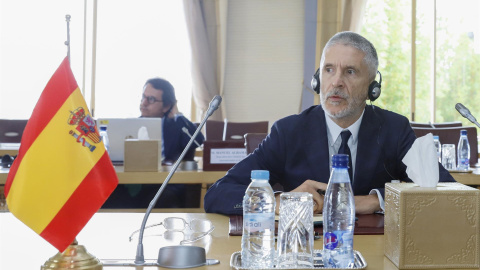 8/07/22. El ministro del Interior español, Fernando Grande Marlaska, en Rabat (Marruecos) a 8 de julio de 2022. 8/07/22. El ministro del Interior español, Fernando Grande Marlaska, en Rabat (Marruecos) a 8 de julio de 2022.