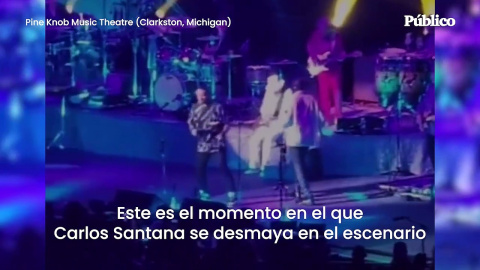 Carlos Santana se desmaya en medio del escenario en un concierto en Michigan Carlos Santana se desmaya en medio del escenario en un concierto en Michigan