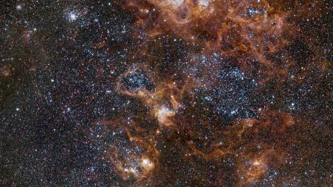 El estudio se ha centrado en la nebulosa de la Tarántula, el objeto más destacado de la Gran Nube de Magallanes, una galaxia satélite de nuestra Vía Láctea. El estudio se ha centrado en la nebulosa de la Tarántula, el objeto más destacado de la Gran Nube de Magallanes, una galaxia satélite de nuestra Vía Láctea.