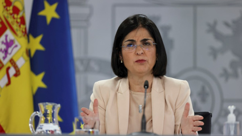 La ministra de Sanidad, Carolina Darias, ofrece una rueda de prensa tras la reunión del Consejo Interterritorial del Sistema Nacional de Salud, esta tarde en Madrid. La ministra de Sanidad, Carolina Darias, ofrece una rueda de prensa tras la reunión del Consejo Interterritorial del Sistema Nacional de Salud, esta tarde en Madrid.