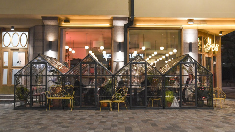 Terraza de un restaurante en Helsinki.