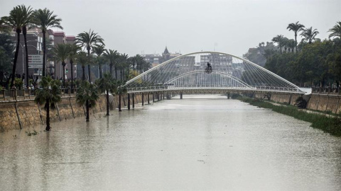 La ciudad de Murcia durante el temporal de lluvias / EFE La ciudad de Murcia durante el temporal de lluvias / EFE