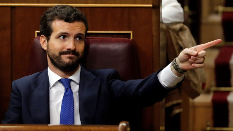 El líder del PP, Pablo Casado, en el Congreso. El líder del PP, Pablo Casado, en el Congreso.