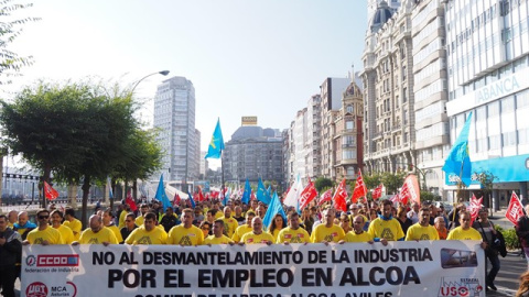 Manifestación en contra del ERE./ Europa Press Manifestación en contra del ERE./ Europa Press