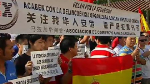 Manifestación china en Fuengirola por la muerte de un comerciante Manifestación china en Fuengirola por la muerte de un comerciante