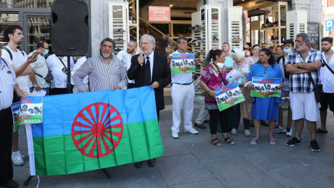 Protestas contra los ataques antigitanos en Peal de Becerro (Jaén), en la Puerta del Sol, a 28 de julio de 2022. Protestas contra los ataques antigitanos en Peal de Becerro (Jaén), en la Puerta del Sol, a 28 de julio de 2022.