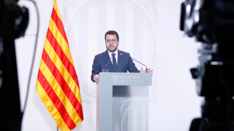 El president de la Generalitat, Pere Aragonès, ofereix una roda de premsa. El president de la Generalitat, Pere Aragonès, ofereix una roda de premsa.