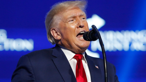 El expresidente de los Estados Unidos, Donald Trump, habla durante la octava Cumbre de Acción Estudiantil anual de Turning Point USA en el Centro de Convenciones de Tampa en el centro de Tampa.(23/07/22) El expresidente de los Estados Unidos, Donald Trump, habla durante la octava Cumbre de Acción Estudiantil anual de Turning Point USA en el Centro de Convenciones de Tampa en el centro de Tampa.(23/07/22)