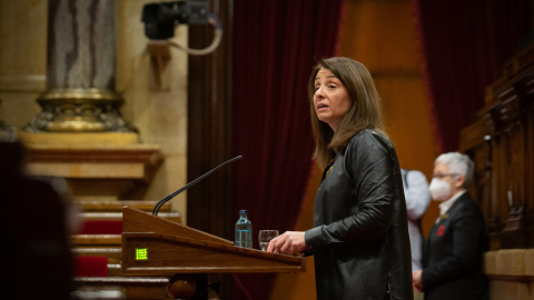 La consellera de la Presidencia y portavoz del Govern de la Generalitat, Meritxell Budó, interviene durante la Diputación Permanente del Parlament, en Barcelona, Catalunya (España), a 24 de febrero de 2021