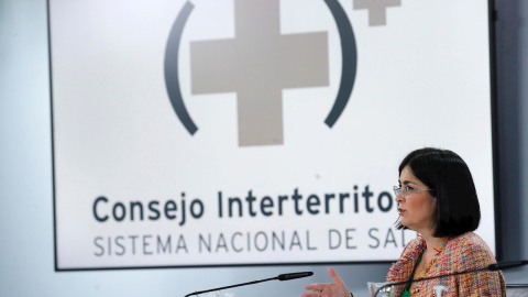 La Ministra de Sanidad, Carolina Darias, ofrece una rueda de prensa para explicar los acuerdos del Consejo Interterritorial del Sistema Nacional de Salud, este miércoles en Madrid. La Ministra de Sanidad, Carolina Darias, ofrece una rueda de prensa para explicar los acuerdos del Consejo Interterritorial del Sistema Nacional de Salud, este miércoles en Madrid.