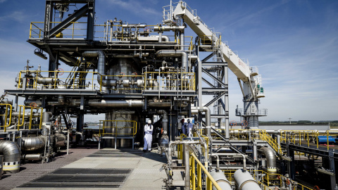 (3/8/2022) Una planta neerlandesa de LNG para almacenar gas líquido, a 3 de agosto de 2022. (3/8/2022) Una planta neerlandesa de LNG para almacenar gas líquido, a 3 de agosto de 2022.