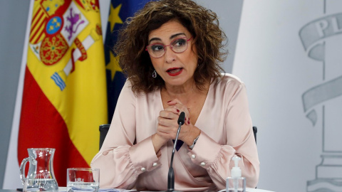 La ministra de Hacienda y portavoz del Gobierno, María Jesús Montero, en rueda de prensa tras reunión del Consejo de Ministros. La ministra de Hacienda y portavoz del Gobierno, María Jesús Montero, en rueda de prensa tras reunión del Consejo de Ministros.