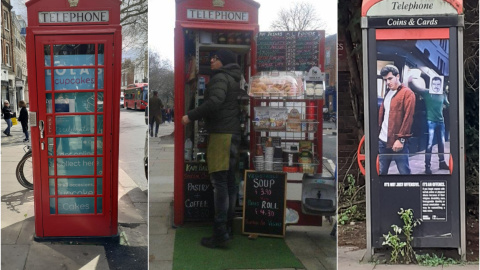 Una cabina de teléfono británica convertida en cafetería. - Conxa Rodríguez Una cabina de teléfono británica convertida en cafetería. - Conxa Rodríguez