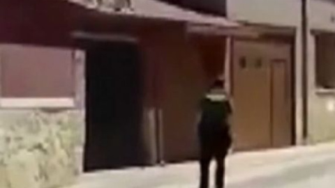 Un agente de la Guardia Civil dispara a un pitbull Un agente de la Guardia Civil dispara a un pitbull