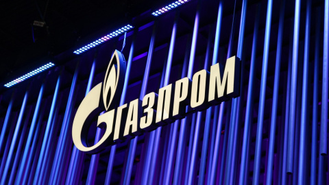 19/07/2022. Vista del logotipo de 'Gazprom', en el Fondo de Economía Internacional de San Petersburgo, a 15 de junio de 2022. 19/07/2022. Vista del logotipo de 'Gazprom', en el Fondo de Economía Internacional de San Petersburgo, a 15 de junio de 2022.