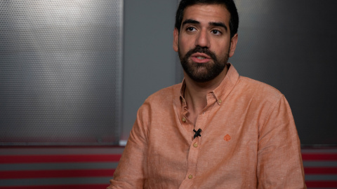 Camino, en otro momento de la entrevista. Camino, en otro momento de la entrevista.