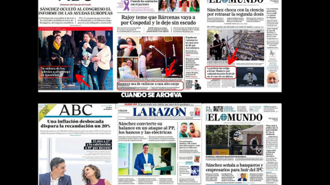 Portadas de El Mundo, La Razón y el ABC los días de apertura y archivo del "caso niñera". Portadas de El Mundo, La Razón y el ABC los días de apertura y archivo del "caso niñera".