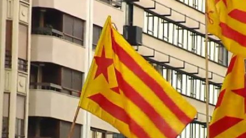 Simbología catalanista en la manifestación del 9 de octubre en Valencia Simbología catalanista en la manifestación del 9 de octubre en Valencia