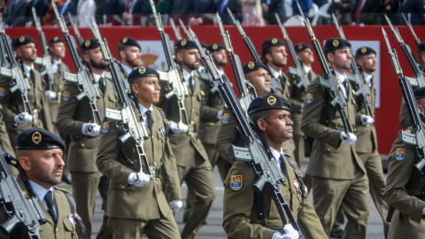Militares participantes en el desfile del 12 de octubre en Madrid. Imagen de Archivo. Militares participantes en el desfile del 12 de octubre en Madrid. Imagen de Archivo.