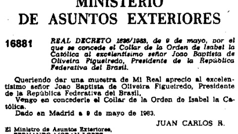 Condecoración para Baptista de Oliveira Figueiredo en el BOE. Condecoración para Baptista de Oliveira Figueiredo en el BOE.