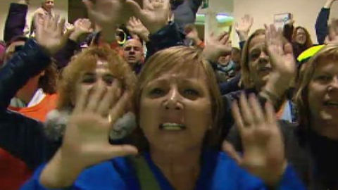 Protesta de los trabajadores de la lavandería de 19 hospitales madrileños Protesta de los trabajadores de la lavandería de 19 hospitales madrileños