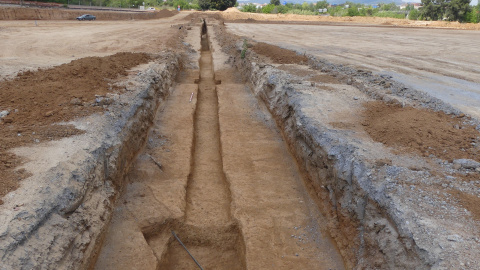 16/08/2022 - Visió de l'aqüeducte trobat a Sabadell. 16/08/2022 - Visió de l'aqüeducte trobat a Sabadell.