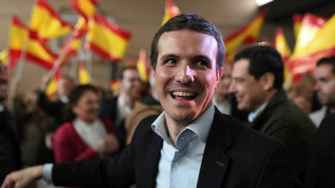 El presidente del PP, Pablo Casado, durante un acto con los candidatos del partido al Congreso y Senado por Córdoba celebrado el domingo en la ciudad andaluza. EFE/ Rafa Alcaid El presidente del PP, Pablo Casado, durante un acto con los candidatos del partido al Congreso y Senado por Córdoba celebrado el domingo en la ciudad andaluza. EFE/ Rafa Alcaid