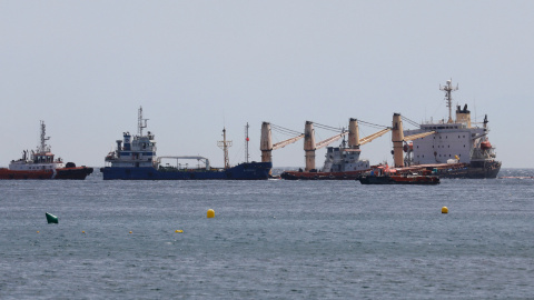 3/9/22 El buque OS35, varado en el este de Gibraltar, a 3 de septiembre de 2022. 3/9/22 El buque OS35, varado en el este de Gibraltar, a 3 de septiembre de 2022.