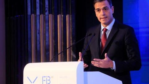 09/11/2018.- El presidente del Gobierno, Pedro Sánchez, durante su intervención en la inauguración de la XIX Edición del Foro Iberoamericano, en el que más de un centenar de representantes e la economía, la política y la sociedad hispano-lusa debat 09/11/2018.- El presidente del Gobierno, Pedro Sánchez, durante su intervención en la inauguración de la XIX Edición del Foro Iberoamericano, en el que más de un centenar de representantes e la economía, la política y la sociedad hispano-lusa debat