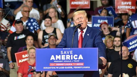 Imagen de Donald Trump durante un mitin político en Pennsylvania- 03/09/2022 Imagen de Donald Trump durante un mitin político en Pennsylvania- 03/09/2022