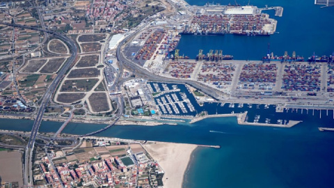 Imagen aérea del Puerto de Valencia. EFE/Puerto Valencia Imagen aérea del Puerto de Valencia. EFE/Puerto Valencia