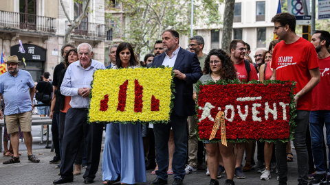 11/09/2022 - L'ofrena floral d'ERC al monument de Rafael Casanova aquest 11 de setembre del 2022. 11/09/2022 - L'ofrena floral d'ERC al monument de Rafael Casanova aquest 11 de setembre del 2022.