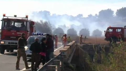 Incendio forestal obliga a desalojar varios chalés Incendio forestal obliga a desalojar varios chalés