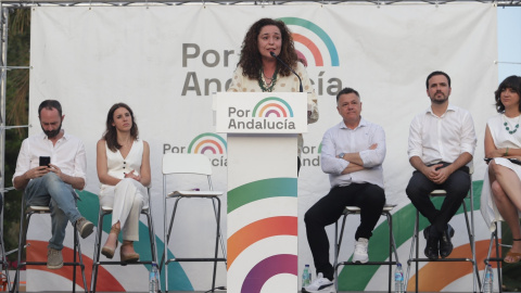 La candidata de 'Por Andalucía' a la Presidencia de la Junta, Inma Nieto, en el cierran la campaña electoral . La candidata de 'Por Andalucía' a la Presidencia de la Junta, Inma Nieto, en el cierran la campaña electoral .