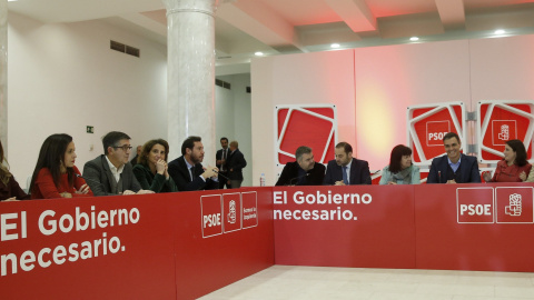 El presidente del Gobierno y secretario general del PSOE, Pedro Sánchez, preside la reunión de la Ejecutiva Federal de la formación en Madrid. EFE/Ballesteros El presidente del Gobierno y secretario general del PSOE, Pedro Sánchez, preside la reunión de la Ejecutiva Federal de la formación en Madrid. EFE/Ballesteros