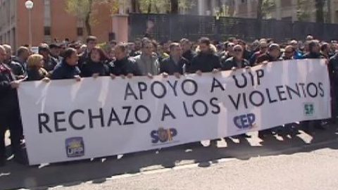 Nueva protesta de policías para mostrar su malestar por el dispositivo del 22M Nueva protesta de policías para mostrar su malestar por el dispositivo del 22M