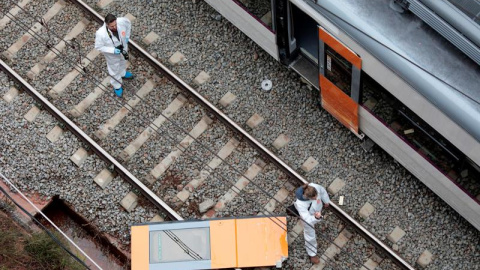 En el tren que ha descarrilado este martes en Vacarisses viajaban 131 personas |  EFE