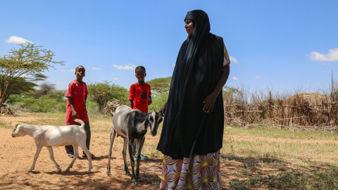  Es una familia en la zona afectada por la sequía de Kenia. @ Alianza por la Solidaridad/ Action Aid