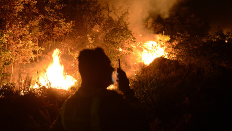 Brigadas forestales y vecinos colaboraron en el control de las llamas, lejos de las viviendas, a 28 de julio de 2022, en Cudeiro, Orense, Galicia. -Rosa Veiga / Europa Press Brigadas forestales y vecinos colaboraron en el control de las llamas, lejos de las viviendas, a 28 de julio de 2022, en Cudeiro, Orense, Galicia. -Rosa Veiga / Europa Press