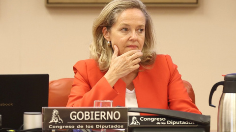 13/09/2022. La ministra de Asuntos Económicos y Transformación Digital, Nadia Calviño, durante una Comisión en el Congreso de los Diputados, a 7 de septiembre de 2022. 13/09/2022. La ministra de Asuntos Económicos y Transformación Digital, Nadia Calviño, durante una Comisión en el Congreso de los Diputados, a 7 de septiembre de 2022.