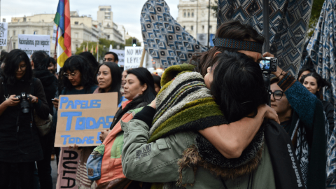 Cientos de personas se han concentrado en Cibeles en contra del racismo - Arancha Ríos