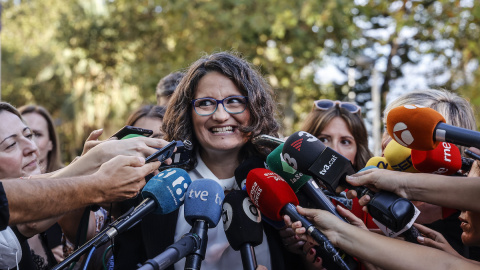 Mónica Oltra ofrece declaraciones a los medios a su llegada a la Ciudad de la Justicia de Valencia, a 19 de septiembre de 2022, en València. Mónica Oltra ofrece declaraciones a los medios a su llegada a la Ciudad de la Justicia de Valencia, a 19 de septiembre de 2022, en València.