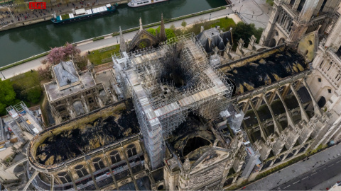 Imagen de Notre Dame desde el cielo. Imagen de Notre Dame desde el cielo.