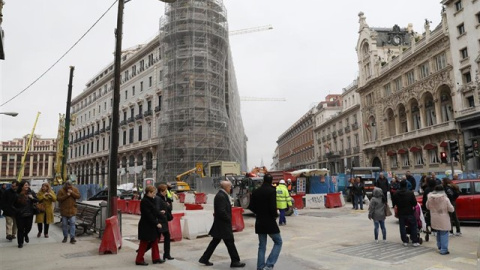 Imagen de las obras del complejo de lujo Canalejas. EP Imagen de las obras del complejo de lujo Canalejas. EP