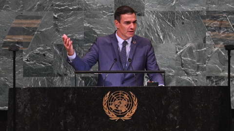 El presidente del Gobierno, en su discurso ante la Asamblea General de la ONU en Nueva York. El presidente del Gobierno, en su discurso ante la Asamblea General de la ONU en Nueva York.